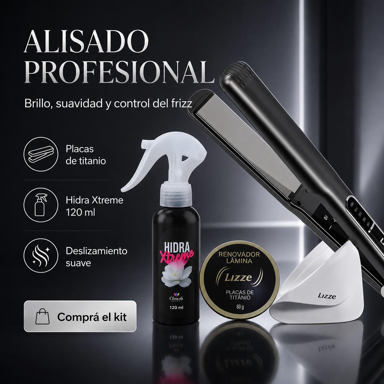 Plancha Lizze Extrem + Kit Mantenimiento + Protector Termico