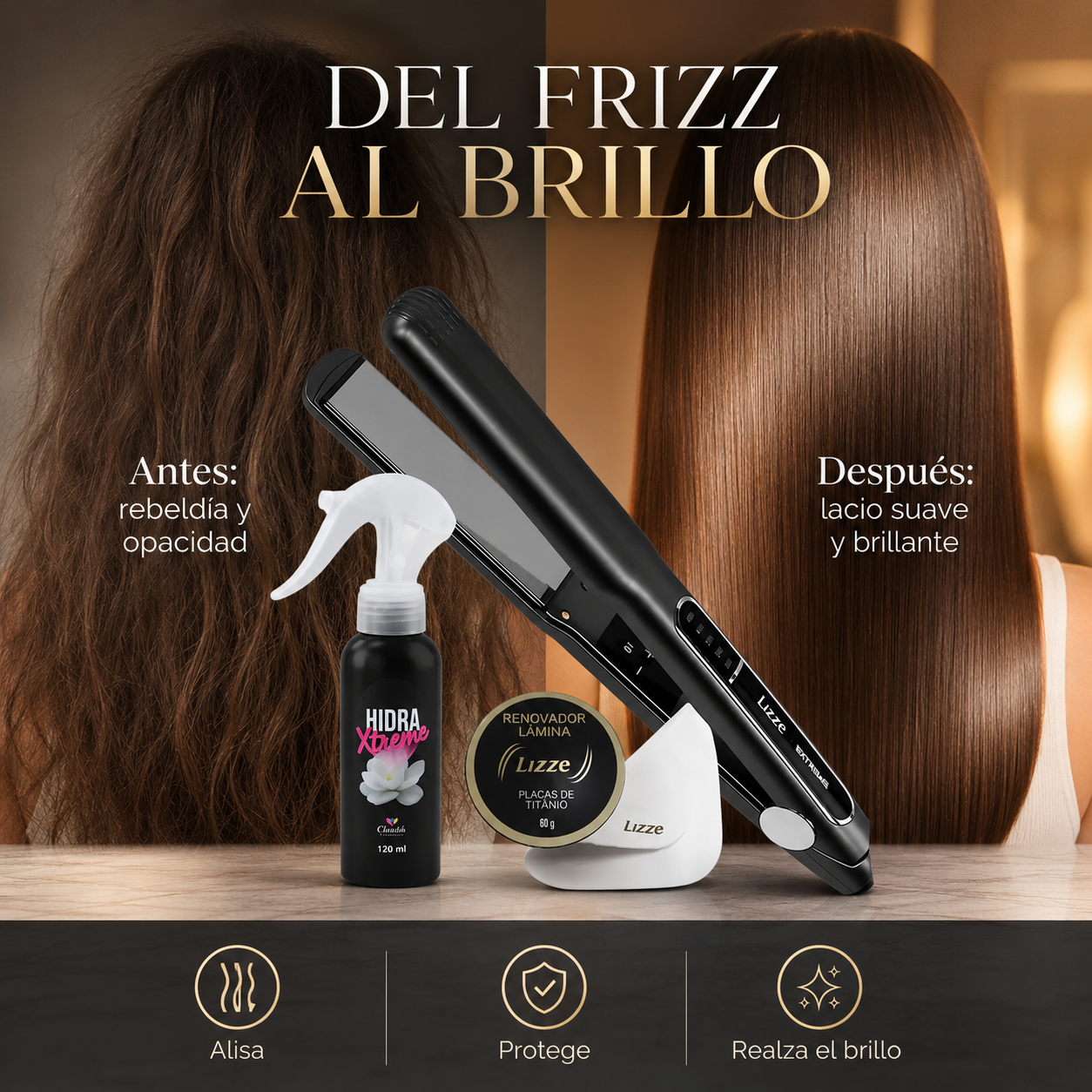 Plancha Lizze Extrem + Kit Mantenimiento + Protector Termico