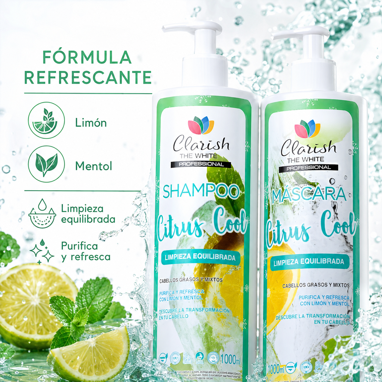 Pack Shampoo Sin Sal + Acondiccionador Menta Y Limon