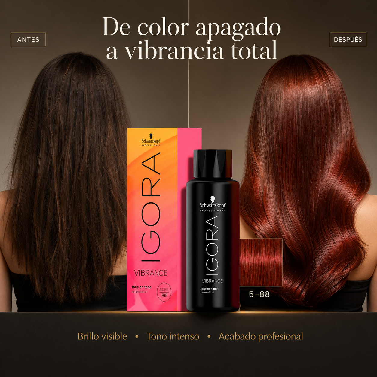 Tinte En Gel Tono Sobre Tono 60ml Igora Vibrance Schwarzkopf Tono 5-88