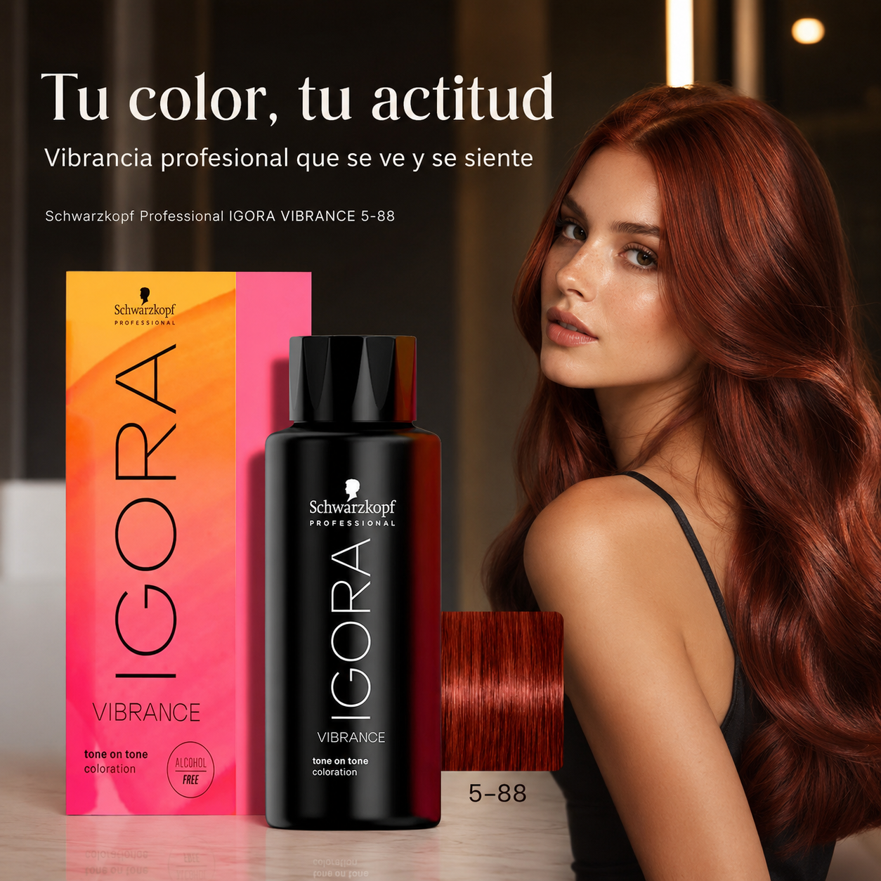Tinte En Gel Tono Sobre Tono 60ml Igora Vibrance Schwarzkopf Tono 5-88