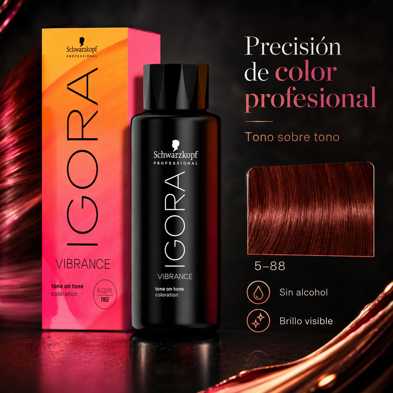 Tinte En Gel Tono Sobre Tono 60ml Igora Vibrance Schwarzkopf Tono 5-88