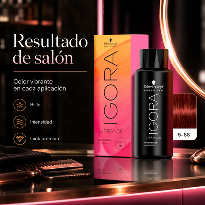 Tinte En Gel Tono Sobre Tono 60ml Igora Vibrance Schwarzkopf Tono 5-88