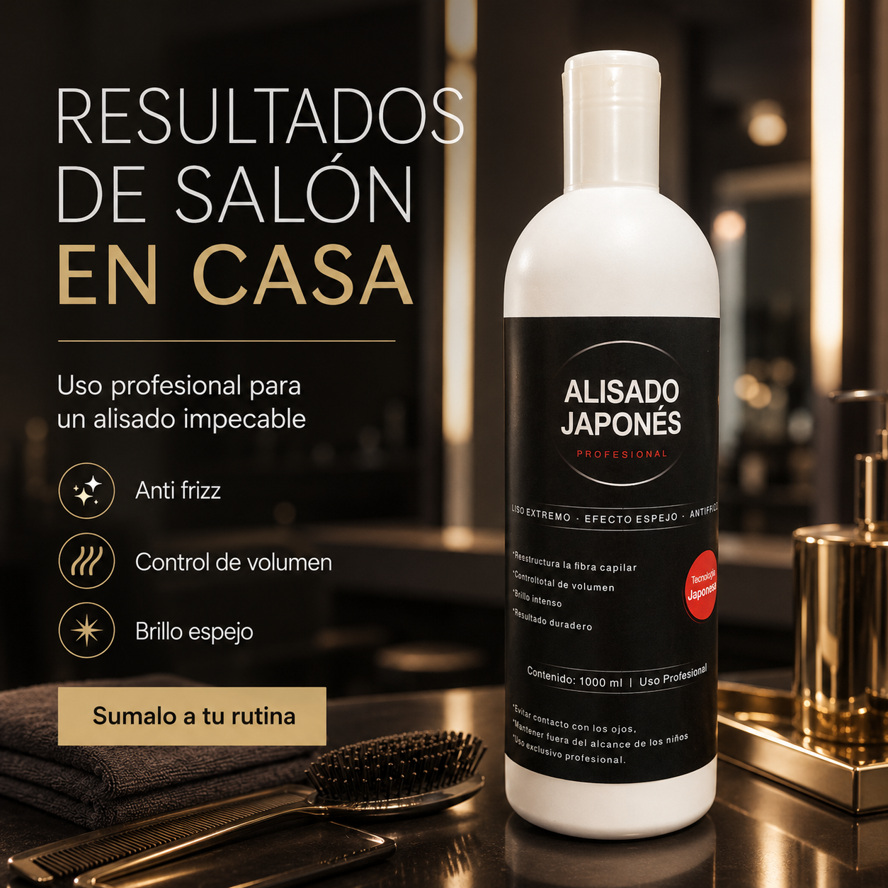 Alisado Japonés Profesional 1000 ml – Liso Extremo y Control Total del Frizz
