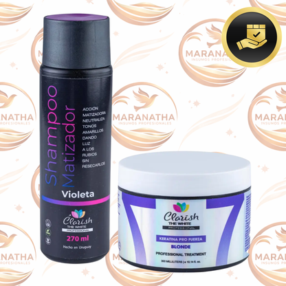 Shampoo Matizador Femenino + Keratina Blonde Decolorados