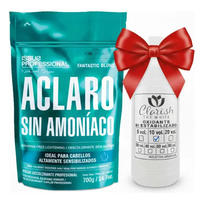 Polvo Decolorante Sin Amoniaco + Oxidante Activador Clarish