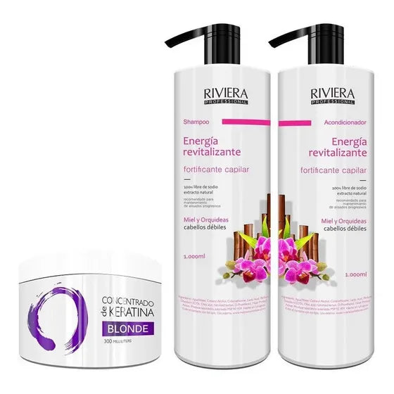 Shampoo 1l + Acond. Cabellos Débiles + Keratina Matizadora