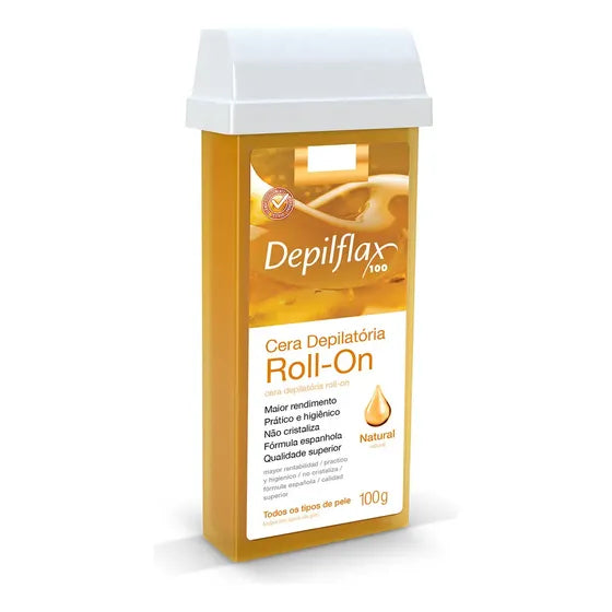 Cartucho de cera depilatoria Depilflax, rollo, 100 g, natural, universal, para piel suave y rápida