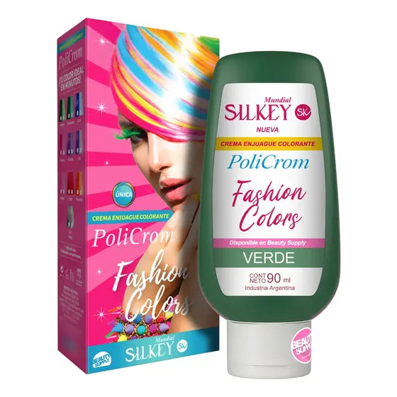 Silkey Policrom Crema Enjuague Colorante Fashion Colors 90ml Tono Verde