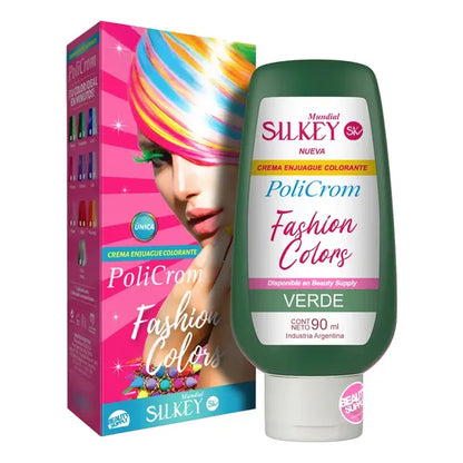 Silkey Policrom Crema Enjuague Colorante Fashion Colors 90ml Tono Verde