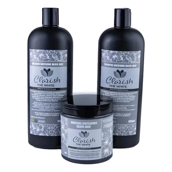 Pack Shampoo Cabellos Grises + Acond + Mascara Clarish Promo