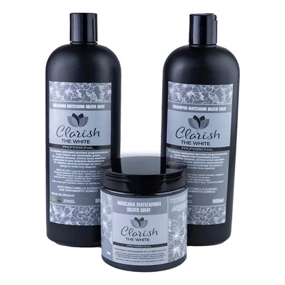 Pack Shampoo Cabellos Grises + Acond + Mascara Clarish Promo