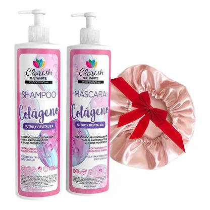 Shampoo Sin Sal Y Acondicionador Colageno  Clarish + Gorra