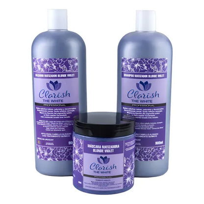 Shampoo Matizador Para Rubias + Acondicionador + Mascara Rep