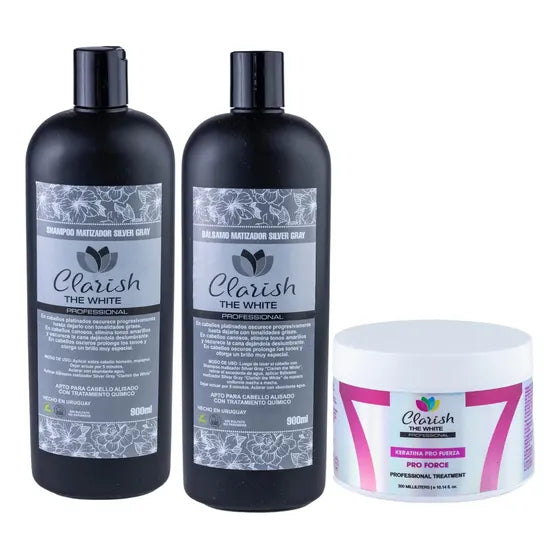 Shampoo Gris Sin Sal + Acond Canas + Keratina Concentrada