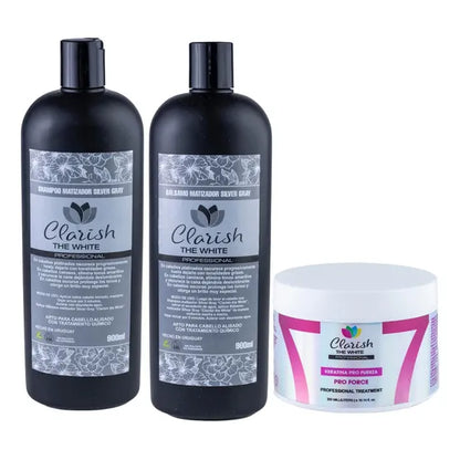 Shampoo Gris Sin Sal + Acond Canas + Keratina Concentrada