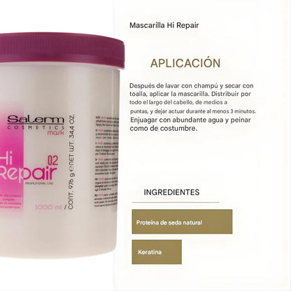 Mascarilla Reparadora Salerm Hair Repair 1000ml Profesional