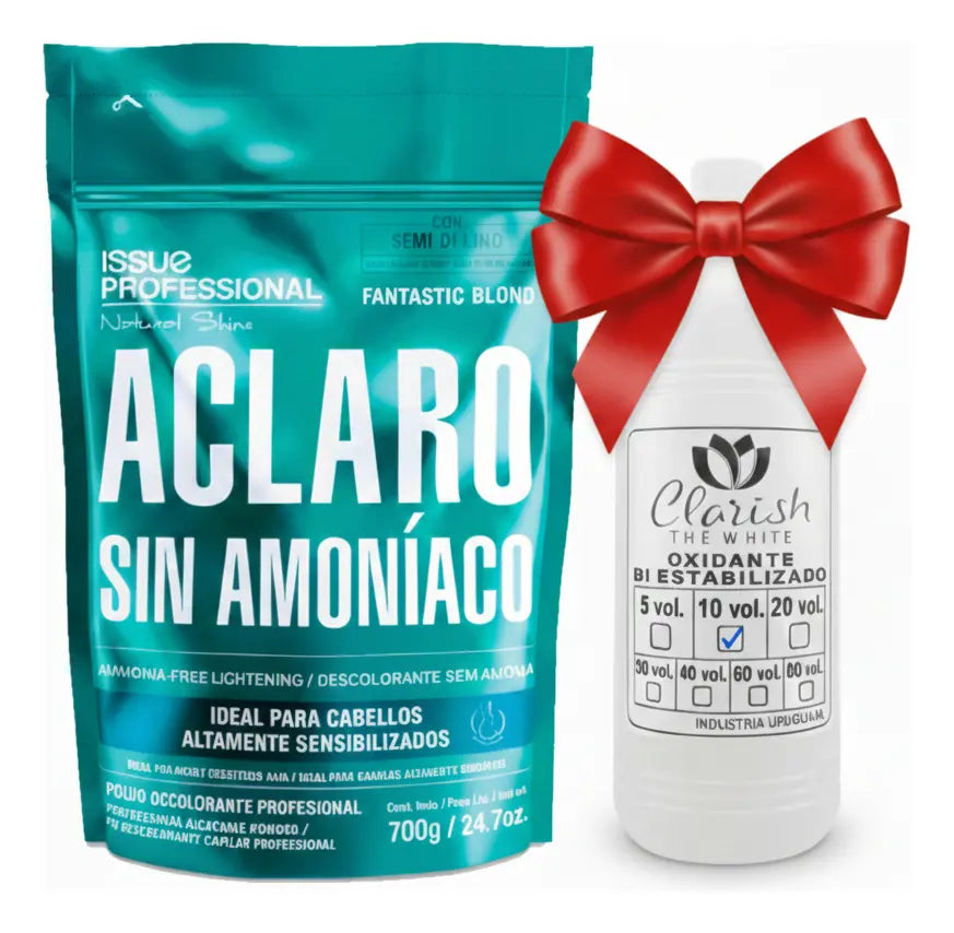 Polvo Decolorante Sin Amoniaco + Oxidante Activador Clarish