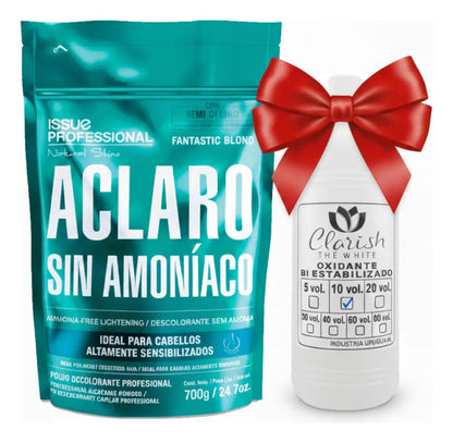 Polvo Decolorante Sin Amoniaco + Oxidante Activador Clarish