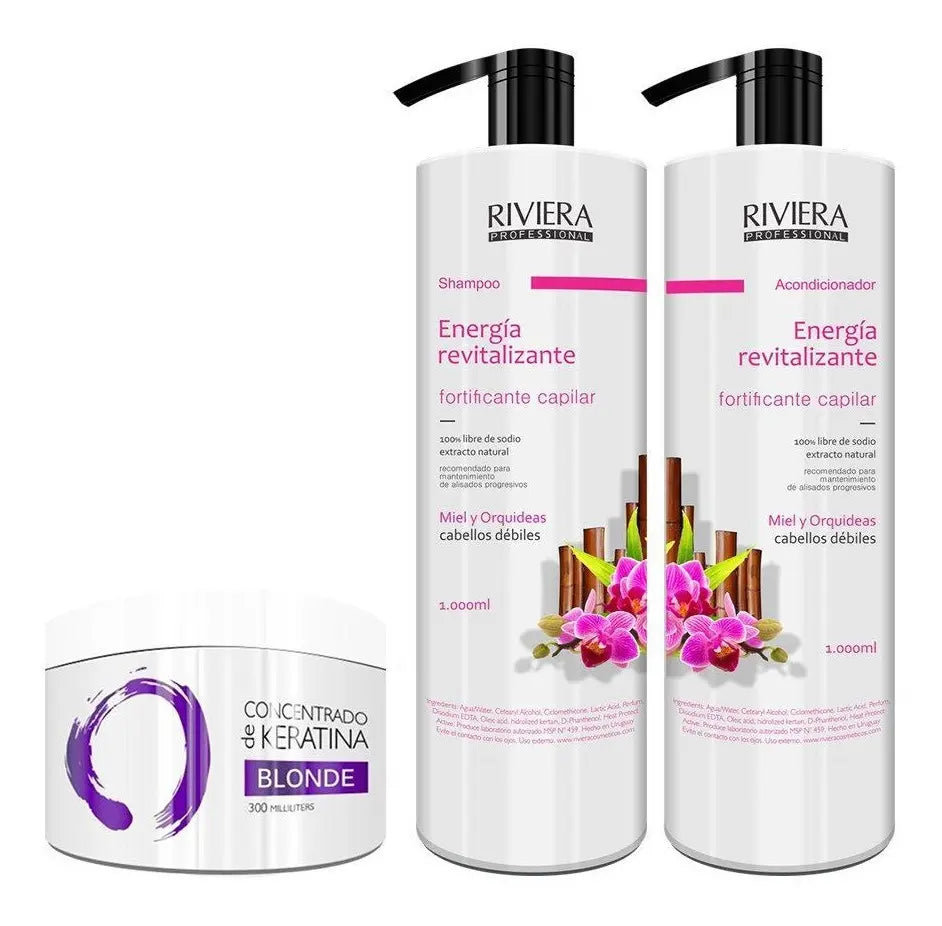 Shampoo 1l + Acond. Cabellos Débiles + Keratina Matizadora