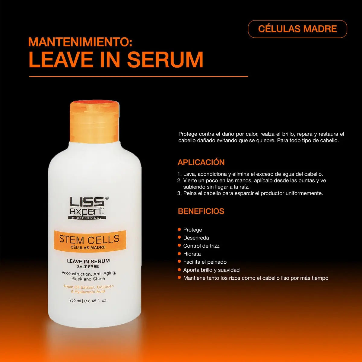 Shampoo Células Madre + Kit Completo Liss Expert