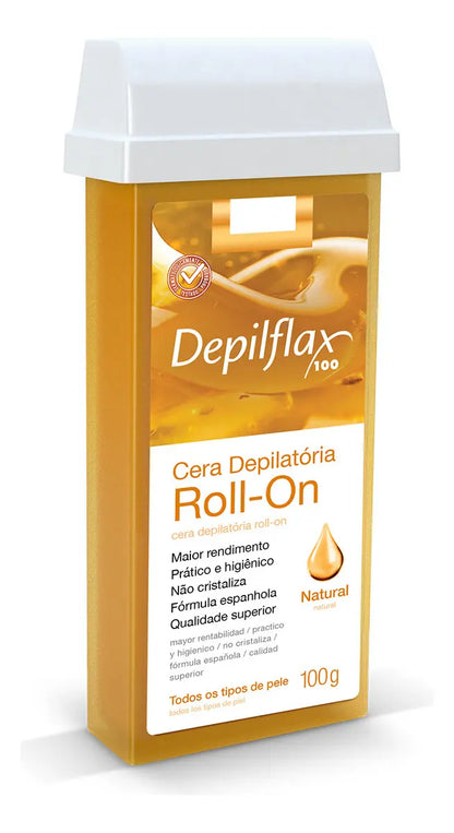 Cartucho de cera depilatoria Depilflax, rollo, 100 g, natural, universal, para piel suave y rápida