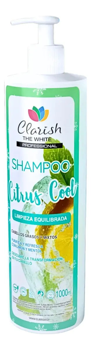 Shampoo Sin Sal Menta Y Limon Cabellos Grasos Clarish 1lt