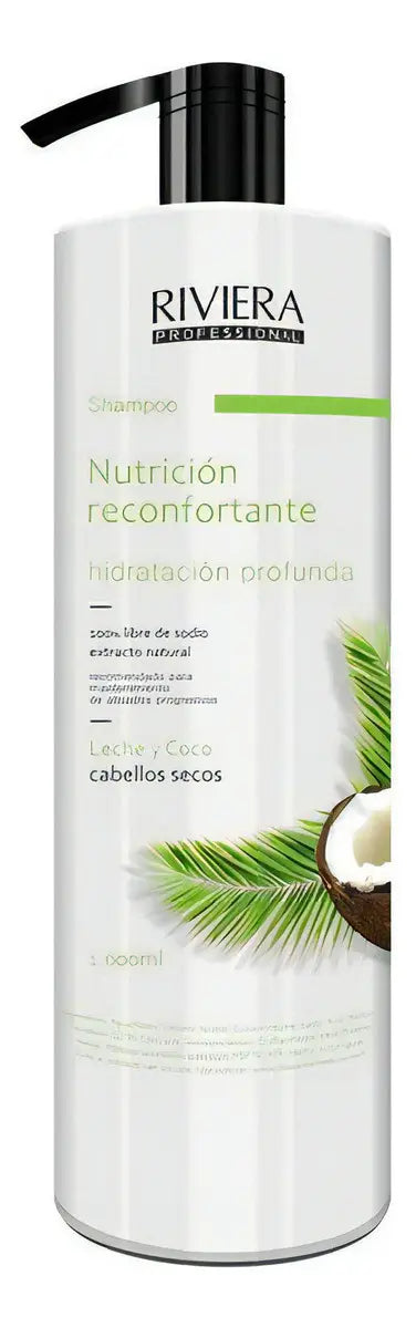 Shampoo Cabello Seco Proteína Leche Y Coco Riviera 1l