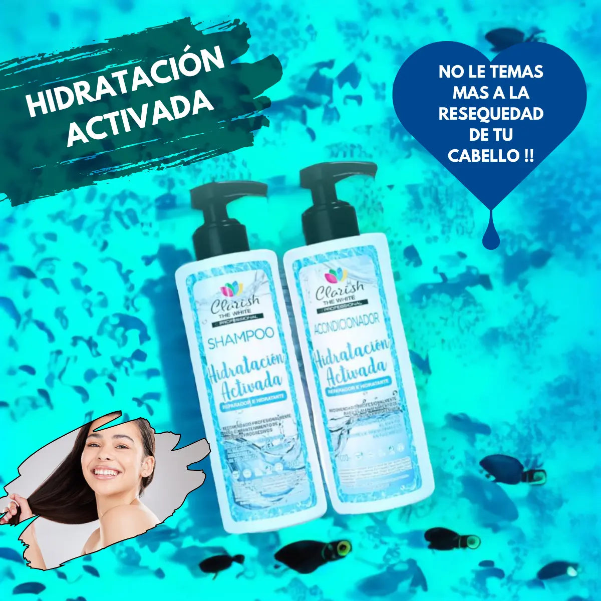 Shampoo Hidratante Sin Sal + Acondicionador 1lt Prof + Gorra