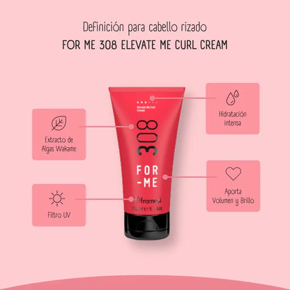 Crema Elevate Me Curl 308 Cabello Rulos 150ml For Me Framesi