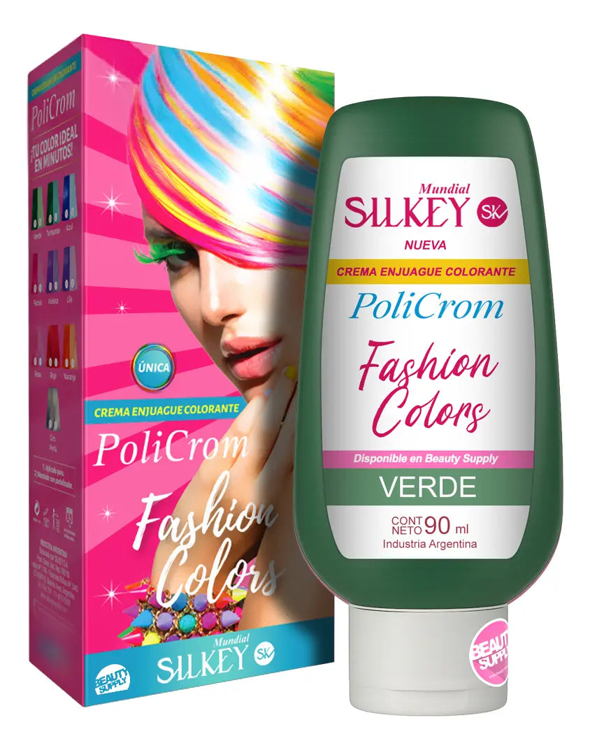Silkey Policrom Crema Enjuague Colorante Fashion Colors 90ml Tono Verde