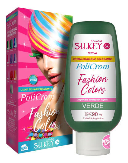 Silkey Policrom Crema Enjuague Colorante Fashion Colors 90ml Tono Verde