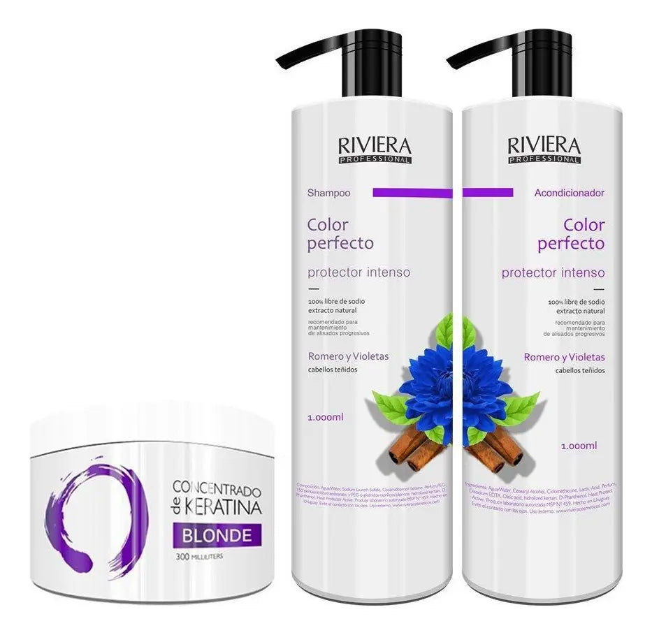 Shampoo 1l + Acond. Cabellos Teñidos + Keratina Matizadora