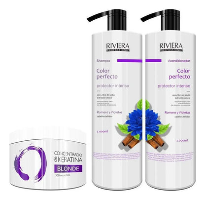Shampoo 1l + Acond. Cabellos Teñidos + Keratina Matizadora
