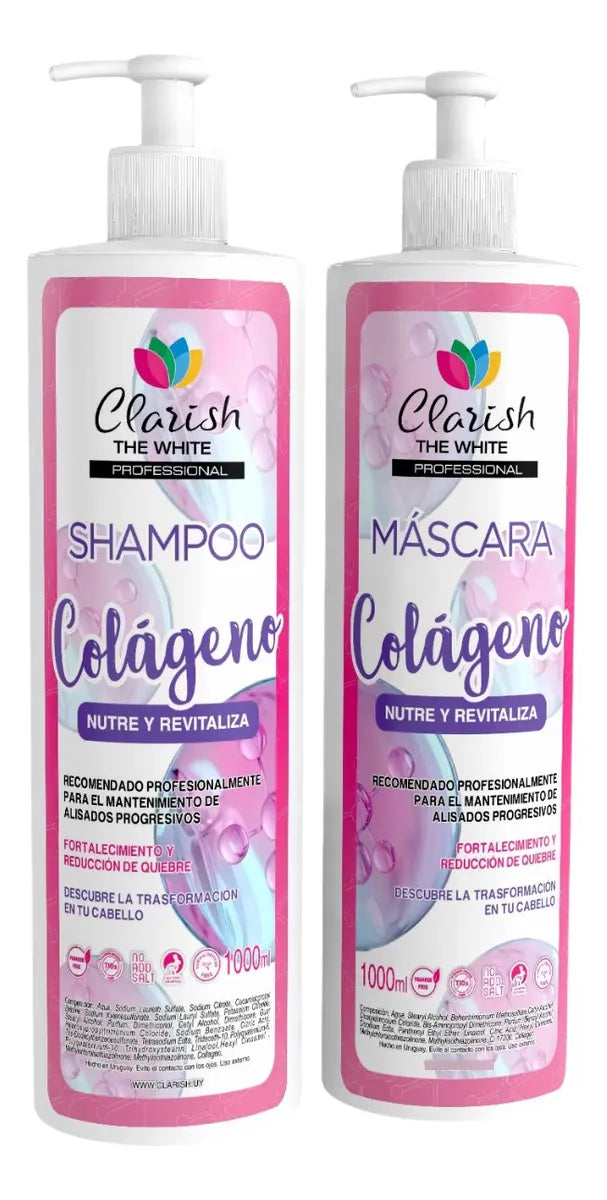 Shampoo Sin Sal Y Acondicionador Colageno  Clarish Prof Kit