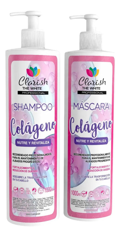 Shampoo Sin Sal Y Acondicionador Colageno  Clarish Prof Kit