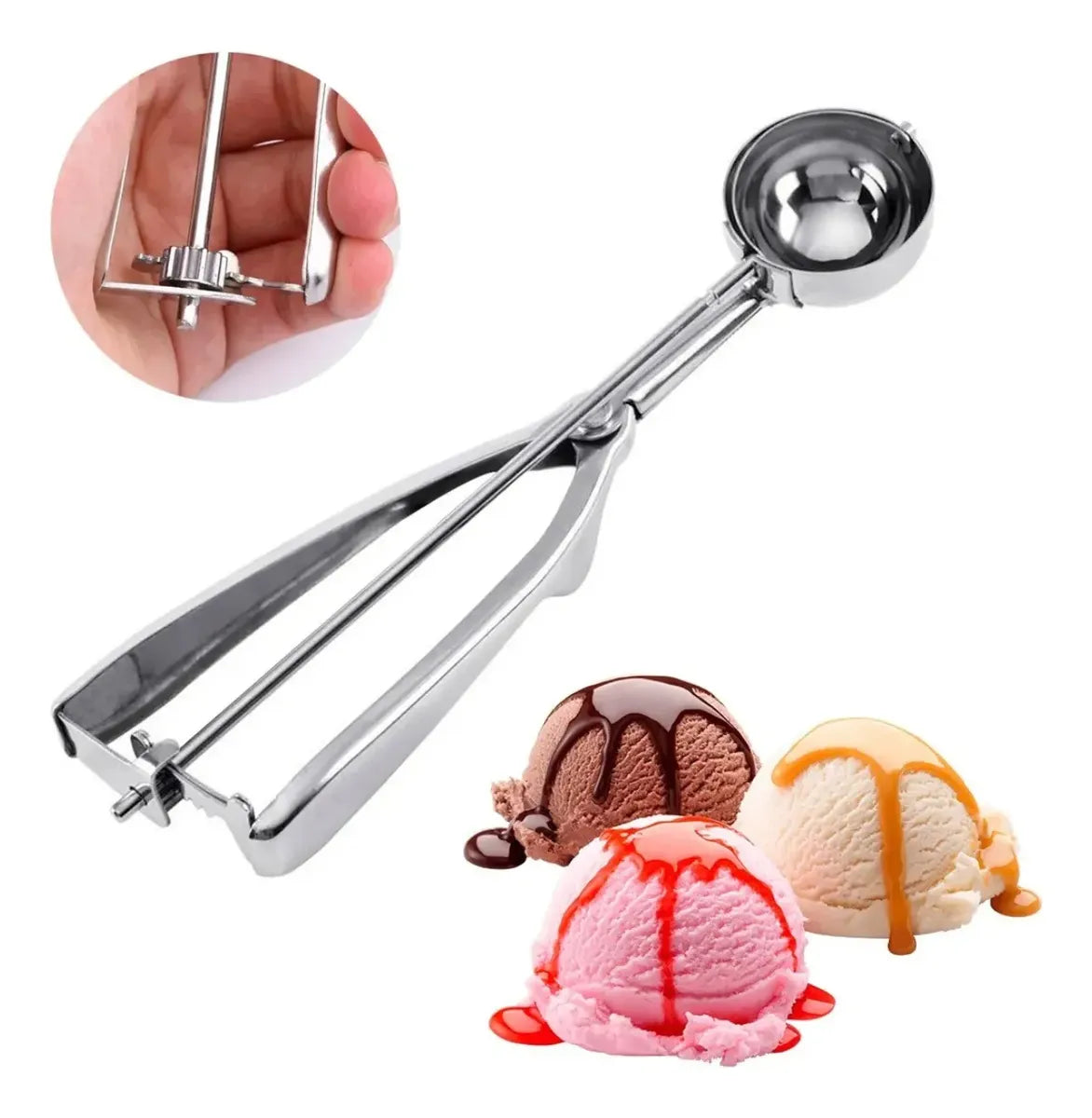 Cuchara Helado Bocha Hielo Frappe Acero Inoxidable Heladeria