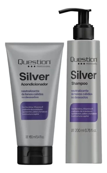 Pack Blonde Silver Question Sh + Acond Profesional