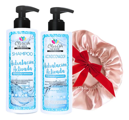 Shampoo Hidratante Sin Sal + Acondicionador 1lt Prof + Gorra