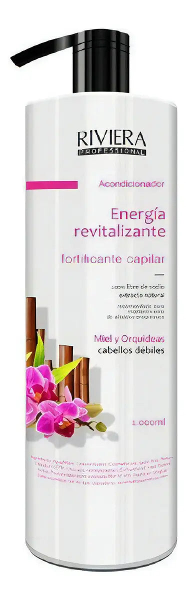 Acondicionador Sin Sal Riviera Miel Y Orquídeas Para Cabellos Débiles 1L