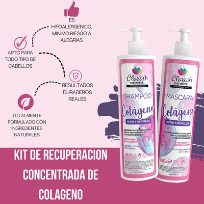 Shampoo Sin Sal Y Acondicionador Colageno  Clarish Prof Kit