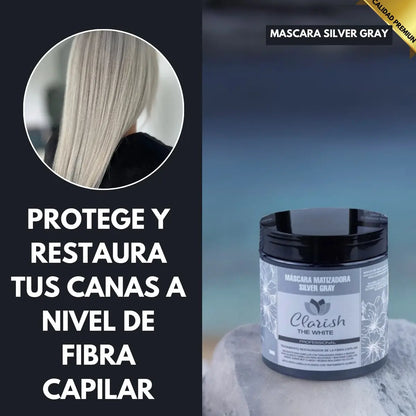 Máscara Matizadora Silver Gray Clarish The White 500gr
