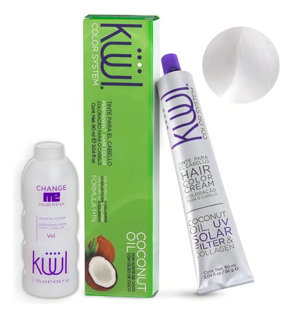 Tinta Kuul N°000 Con Aceite De Coco + Oxidante Activador Tono 000