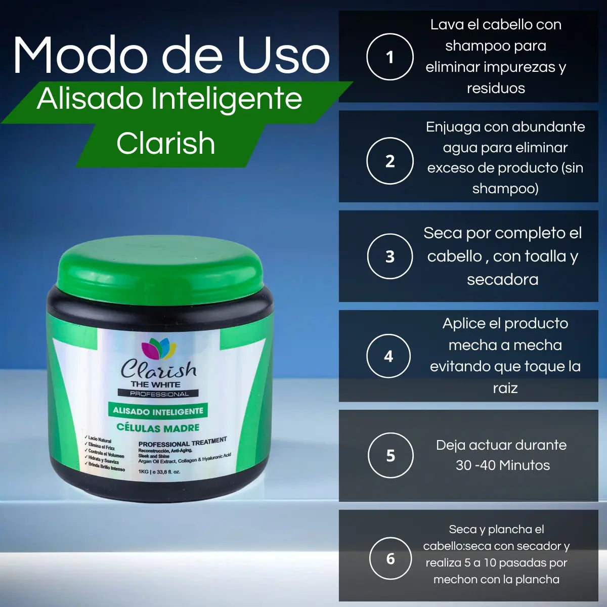 Alisado Celulas Madre Progresivo Organico 1kg Clarish