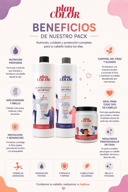 Pack Play Color Shampo + Acond + Mascara Plasma