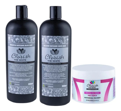 Shampoo Gris Sin Sal + Acond Canas + Keratina Concentrada