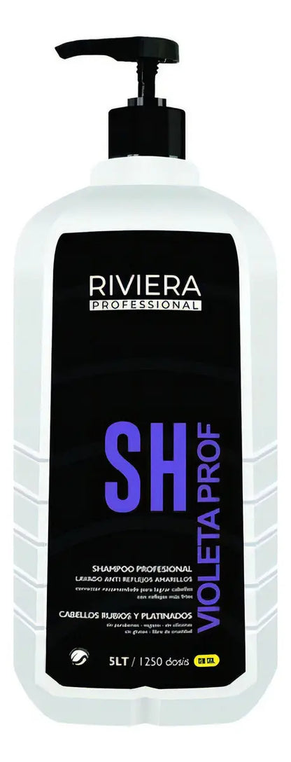 Shampoo Matizador Violeta Para Rubios Riviera Sin Sal 5l