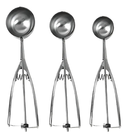 Cucharas Helado Acero Inoxidable 3 Piezas Color Plateado