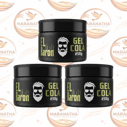 Pack X 3 Cera Gel Cola El Baron Profesional Negro