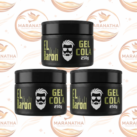 Pack X 3 Cera Gel Cola El Baron Profesional Negro
